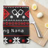 😄ピックボール🎄醜いクリスマスセータースタイル キッチンタオル (四つ折り)