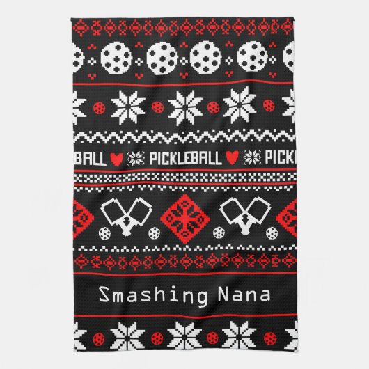 😄ピックボール🎄醜いクリスマスセータースタイル キッチンタオル (縦)