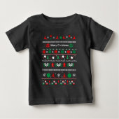 🎅ピックボール🎄醜いクリスマスセータースタイル ベビーTシャツ (正面)
