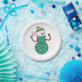 ピックボール雪だるまおもしろいクリスマスクリスマス ペーパープレート (パーティー)