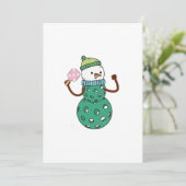 ピックボール雪だるまおもしろいクリスマスクリスマス 招待状 (スタンド正面)