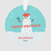 ピックボール雪だるまカスタムホリデーアクリルオーナメント オーナメント (正面)