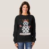 ピックボール雪だるまクリスマスウィンタースポーツゲーム スウェットシャツ (正面フル)
