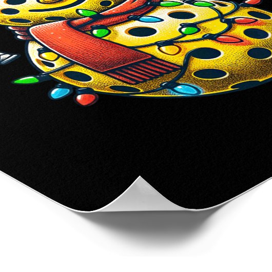 ピックボール雪だるまサンタハットライトクリスマスピック ポスター (角)