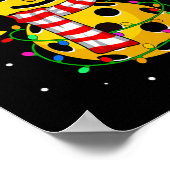 ピックボール雪だるまサンタハットライトクリスマスピック ポスター (角)