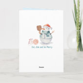 ピックボール雪だるま、ミニクリスマスカード カード (裏面)