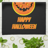 ピックボール骨格ジャック・オ・ランタンハロウィーン キッチンタオル (折り畳み)