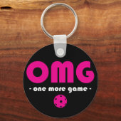 ピックボール1つ以上ゲームブラック/ピンク キーホルダー (正面)