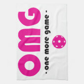 ピックボール1つ以上ゲーム白/ピンク キッチンタオル (縦)