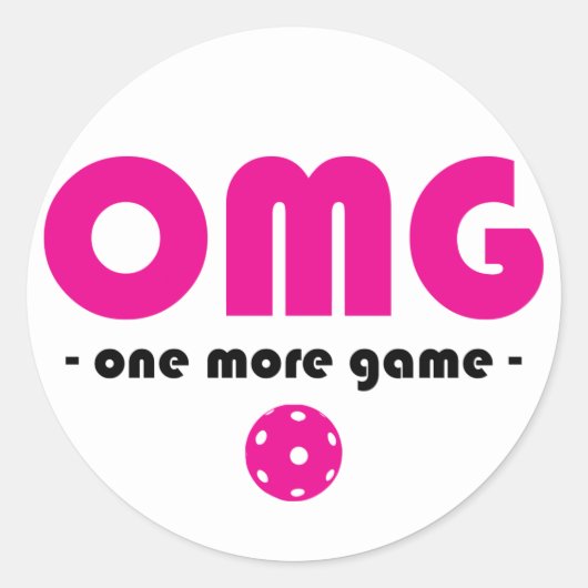 ピックボール1つ以上ゲーム白/ピンク ラウンドシール (正面)