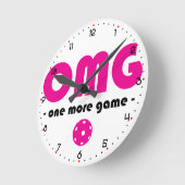 ピックボール1つ以上ゲーム白/ピンク ラウンド壁時計 (傾斜)