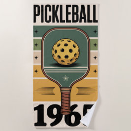 ピックボール1965ヴィンテージパドルグラフィック ビーチタオル
