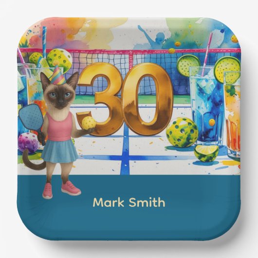 ピックボール30歳の誕生日パーティー ペーパープレート (正面)