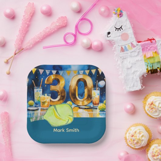 ピックボール30歳の誕生日パーティー ペーパープレート (パーティー)