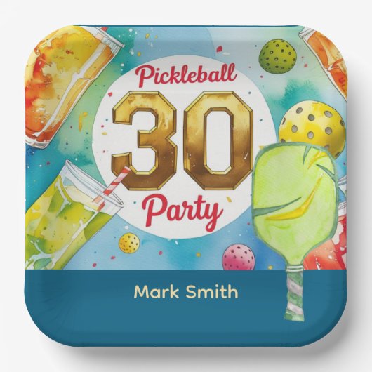 ピックボール30歳の誕生日パーティー ペーパープレート (正面)