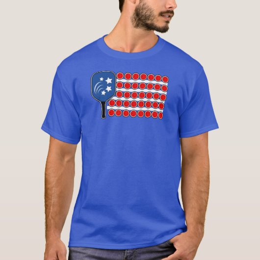 ピックボール・アメリカ国旗の独立記念日 Tシャツ (正面)