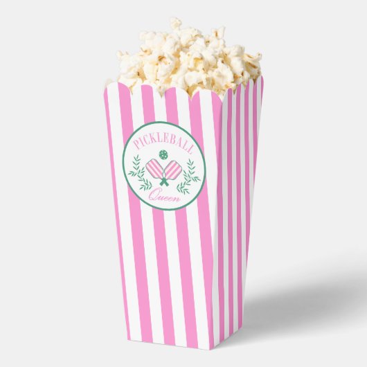 ピックボール・クイーン |ピンクと白ストライプの フェイバーボックス (はじけた状態)