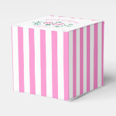 ピックボール・クイーン |ピンクと白ストライプの フェイバーボックス (正面サイド)