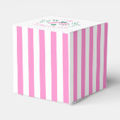 ピックボール・クイーン |ピンクと白ストライプの フェイバーボックス (裏面サイド)