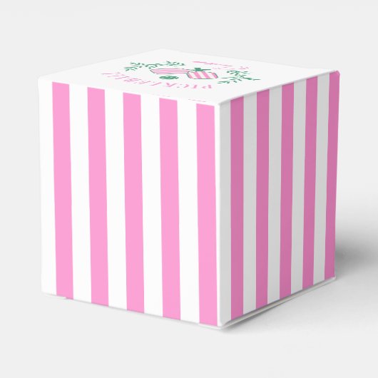 ピックボール・クイーン |ピンクと白ストライプの フェイバーボックス (裏面サイド)