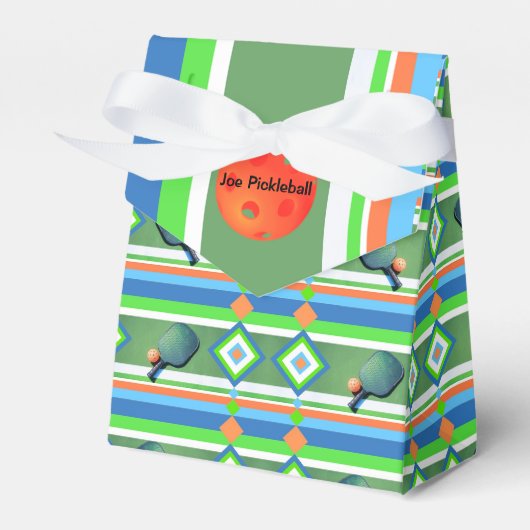 ピックボール・サマーピックボールパーソナライズされたパーティー フェイバーボックス (正面サイド)