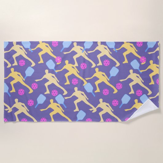 ピックボール・トロピカル ビーチタオル (正面)