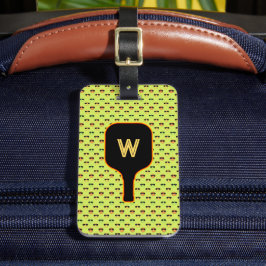 ピックボール&パドルモノグラム（緑）荷札 ラゲッジタグ