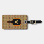 ピックボール&パドルモノグラム（茶色）ラゲッジタグ ラゲッジタグ (正面横)