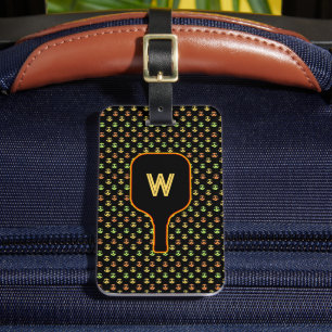 ピックボール&パドルモノグラム（黒）ラゲッジタグ ラゲッジタグ