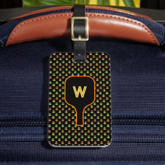 ピックボール&パドルモノグラム（黒）ラゲッジタグ ラゲッジタグ