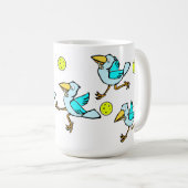 ピックボール – フライで鳥のように幸せフランスのな コーヒーマグカップ (正面右)