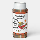 ピックボール – フライで鳥のように幸せフランスのな スリム缶クーラー (Seltzer正面)