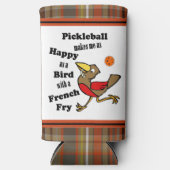 ピックボール – フライで鳥のように幸せフランスのな スリム缶クーラー (正面)