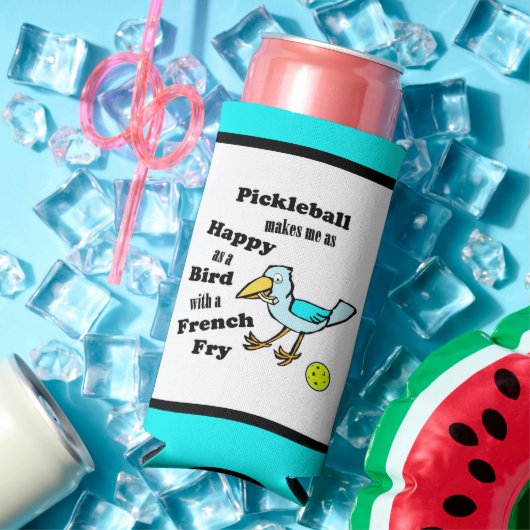 ピックボール – フライで鳥のように幸せフランスのな スリム缶クーラー (インサイチュ 夏)