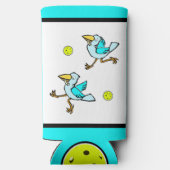 ピックボール – フライで鳥のように幸せフランスのな スリム缶クーラー (裏面)