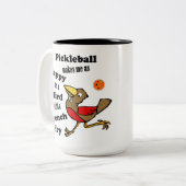 ピックボール – フライで鳥のように幸せフランスのな ツートーンマグカップ (正面左)