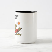 ピックボール – フライで鳥のように幸せフランスのな ツートーンマグカップ (中央)