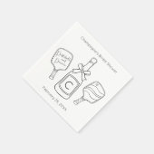 ピックボール&プロセッコモダンブライダルシャワー スタンダードカクテルナプキン (角)