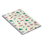 ピックボール!モノグラムカラフルイニシャルパターン ノートブック (右側)