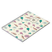 ピックボール!モノグラムカラフルイニシャルパターン ノートブック (左側)