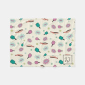 ピックボール!モノグラムカラフルイニシャルパターン フリースブランケット (正面(横))