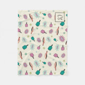 ピックボール!モノグラムカラフルイニシャルパターン フリースブランケット (正面)