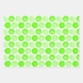 ピックボール – 緑、オレンジ、黄色のパーティー ラッピングペーパーシート (正面)