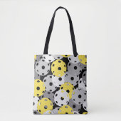 💛ピックボール – 黄色、黒のグレー、2021色 トートバッグ (正面)