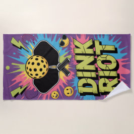 ピックボールDink暴動都市おもしろいスプラッシュ ビーチタオル