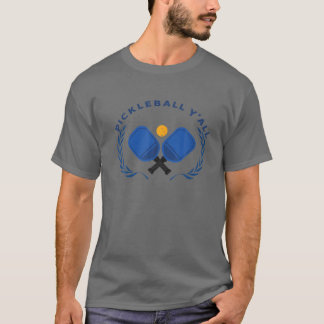 ピックボールY'allパドルおもしろいボールPickleミーム Tシャツ