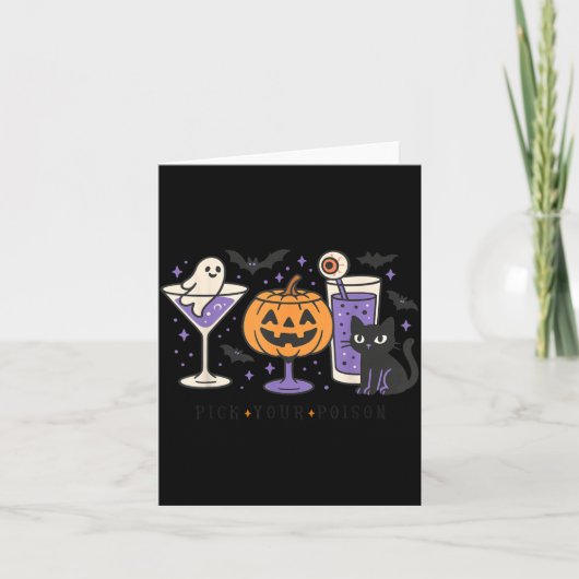 ピックポイズン ハロウィン 黒猫 かぼちゃ ゴーストテイル カード (正面)