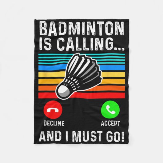 ピックラおもしろいルDMINTONシャトル フリースブランケット (正面)