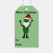ピックルおもしろいサンタクロースのギフトラベル ギフトタグ (正面)