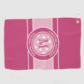 ピックルおもしろいボカスタムール引用文名イニシャルピンク ゴルフタオル (横)